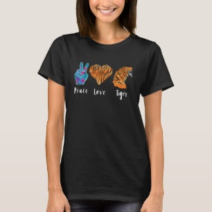 Tiger Love Peace Bengal Tiger Face African Safari T-Shirt