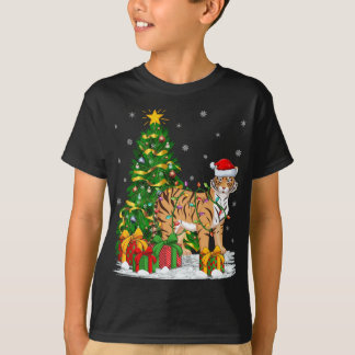 Tiger Lover Xmas Family Matching Santa Funny Tiger T-Shirt