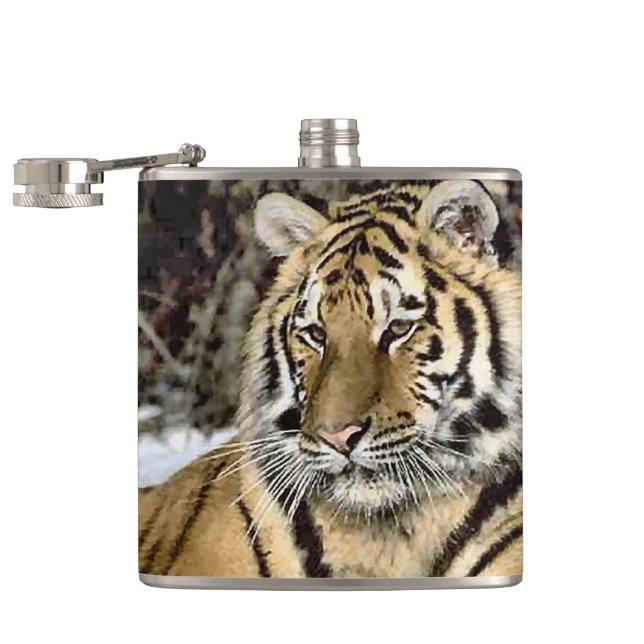 Tiger Lovers Art Hip Flask (Opened)
