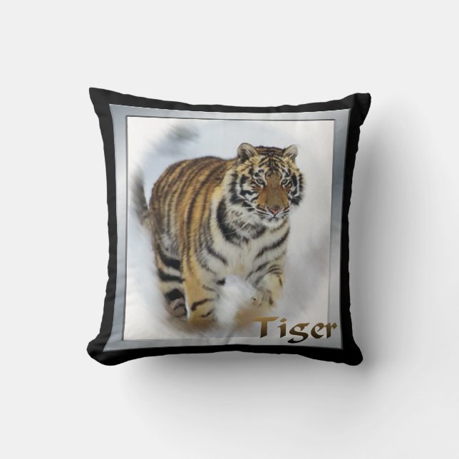 Tiger Lovers Art Throw Pillow (Front)