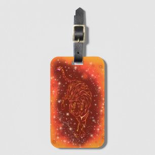 Tiger Luggage Tag Running In Galaxy Starry Night