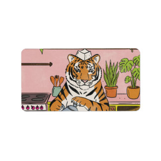 Tiger Making Tea Label