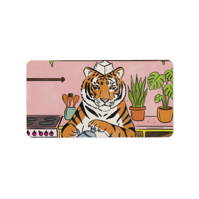 Tiger Making Tea Label (Front)