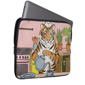 Tiger Making Tea Laptop Sleeve