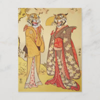 Tiger Man and Wife Japanese Print Couple
