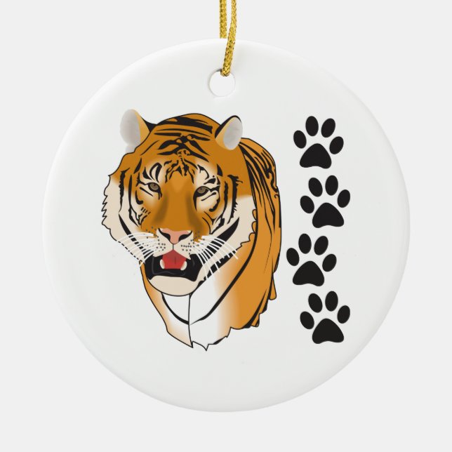 Tiger Mascot Ceramic Ornament (Front)