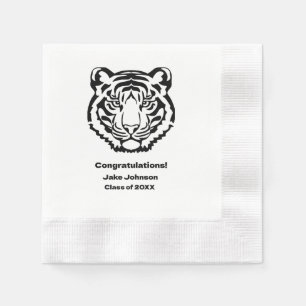 Tiger Mascot School Reunion Graduation  Napkin