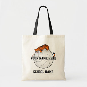 Tiger mascot Volleyball tote bag