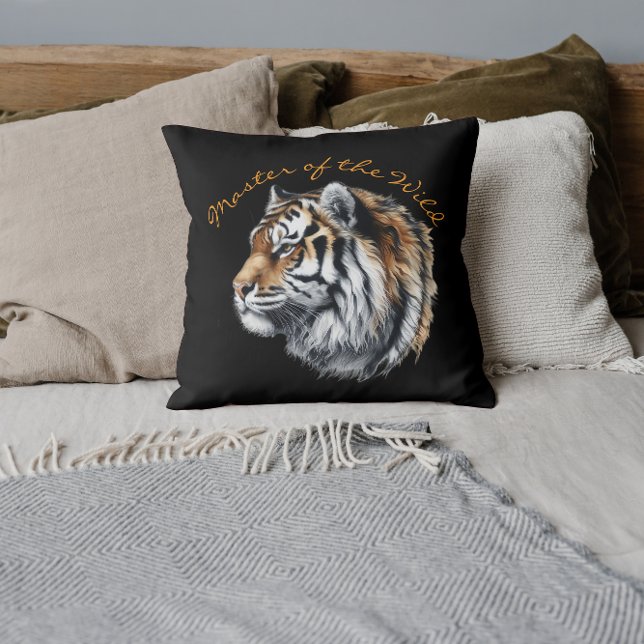Tiger Master of the Wild Throw Pillow (Creator Uploaded)