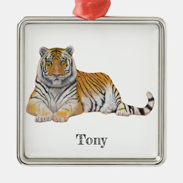 Tiger Metal Ornament (Front)