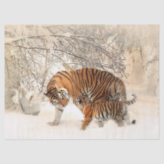 tiger mom and baby tissue paper