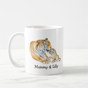 Tiger Mom & Cub – Personalized Love Coffee Mug