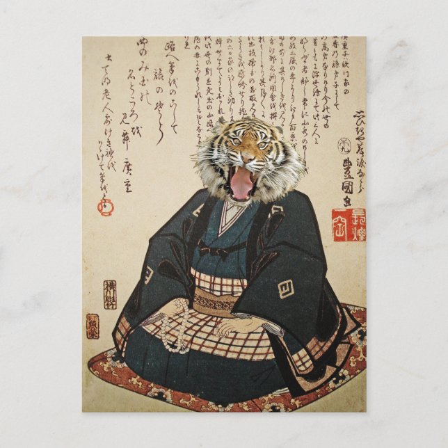 Tiger Monk Meditating Postcard (Front)