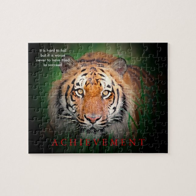 Tiger Motivational Achievement Jigsaw Puzzle (Horizontal)