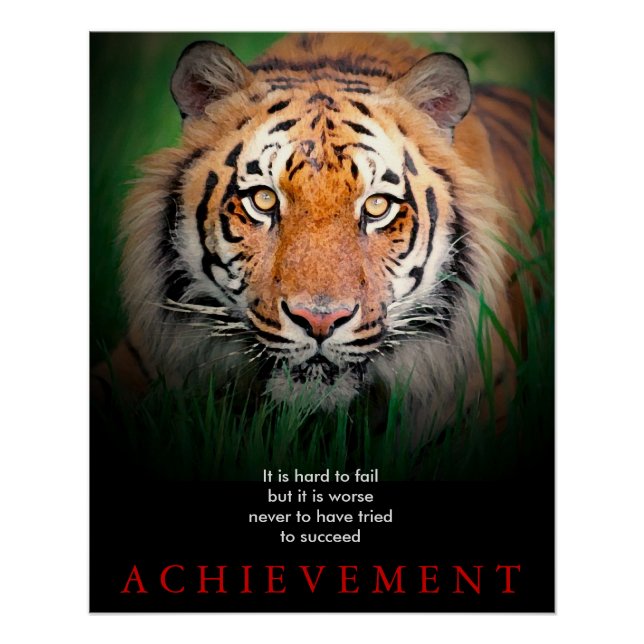 Tiger Motivational Achievement Poster (Front)