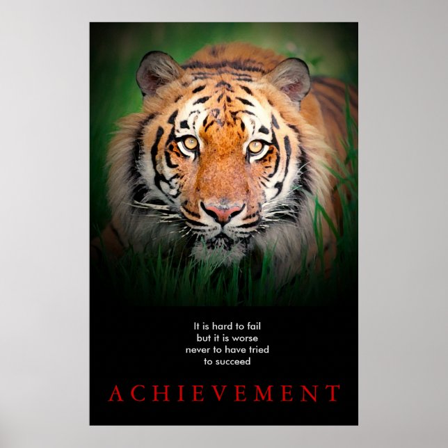 Tiger Motivational Achievement Poster (Front)