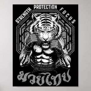Tiger Muay Thai Boxing MMA Fighter Strength Poster