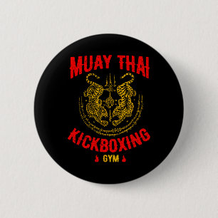 Tiger Muay Thai Kickboxing Gym Mma Training Gift 2 Inch Round Button