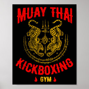 Tiger Muay Thai Kickboxing Gym Mma Training Gift  Poster