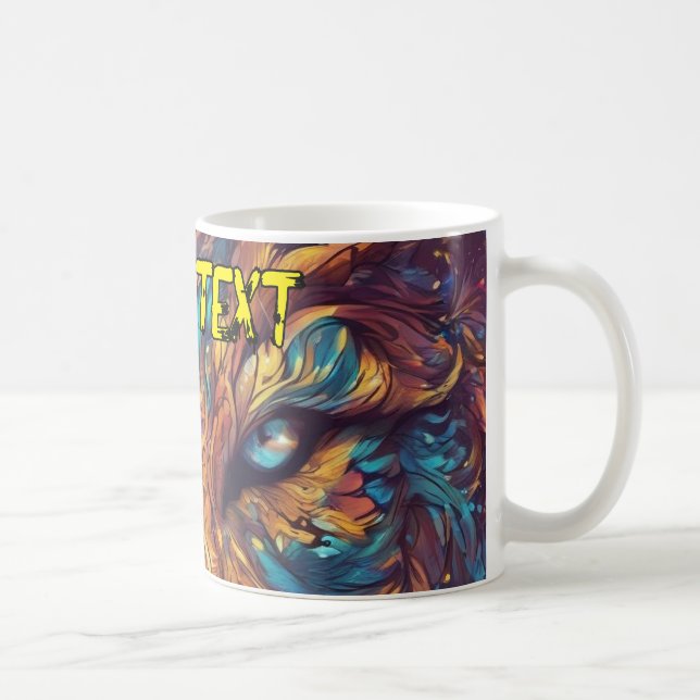 Tiger mug with your custom text (Right)