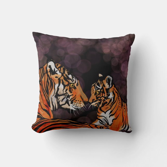 Tiger mum throw pillow (Front)