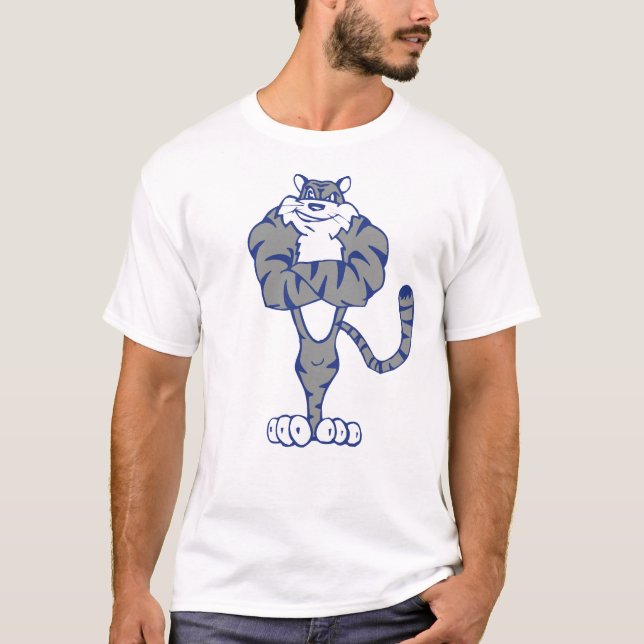 Tiger Muscle (Blue & Grey) T-Shirt (Front)