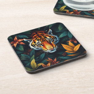 “Tiger of Mine” – Colourful Tiger Portrait Coaster