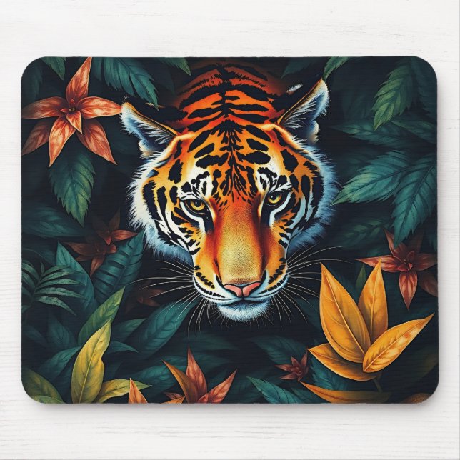 “Tiger of Mine” – Colourful Tiger Portrait Mouse Pad (Front)