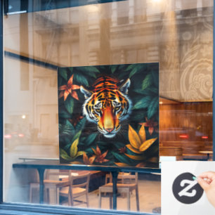 “Tiger of Mine” – Colourful Tiger Portrait Window Cling