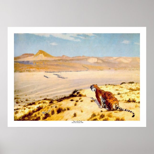 Tiger on the Watch by Jean-Leon Gerome 1888 Poster (Front)