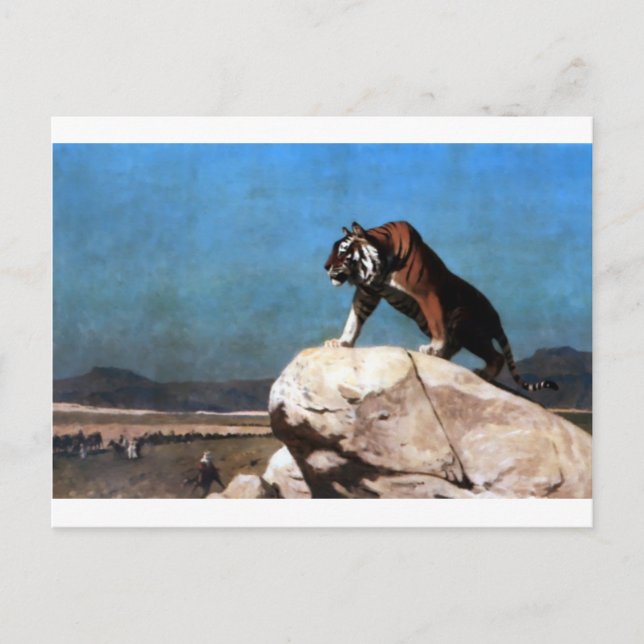 Tiger on the Watch by Jean-Leon Gerome Postcard (Front)