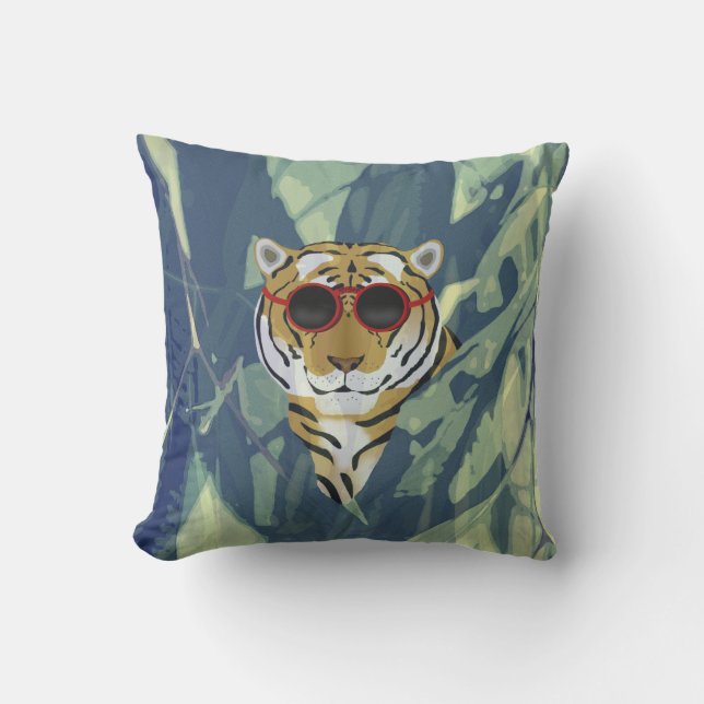 Tiger Outdoor Throw Pillow (Front)