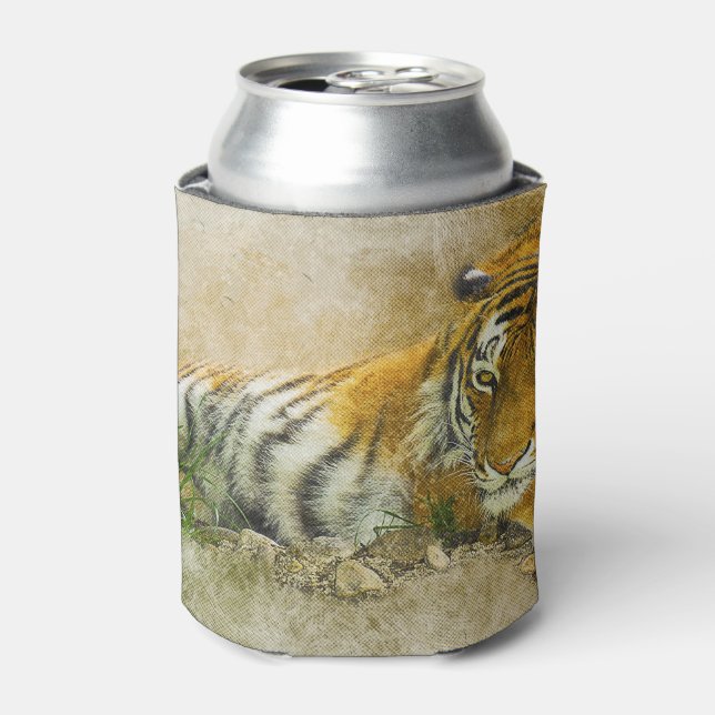 Tiger painting can cooler (Can Front)