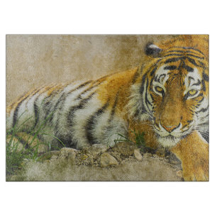 Tiger painting cutting board
