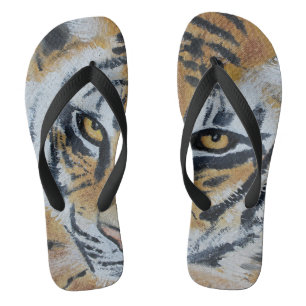 Tiger Painting Flip Flops