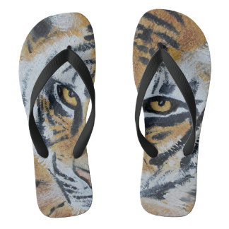 Tiger Painting Flip Flops