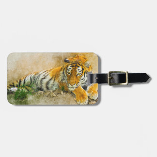 Tiger painting luggage tag