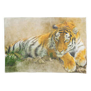Tiger painting pillowcase