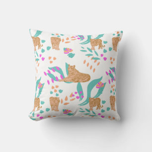 Tiger Parade Throw Pillow
