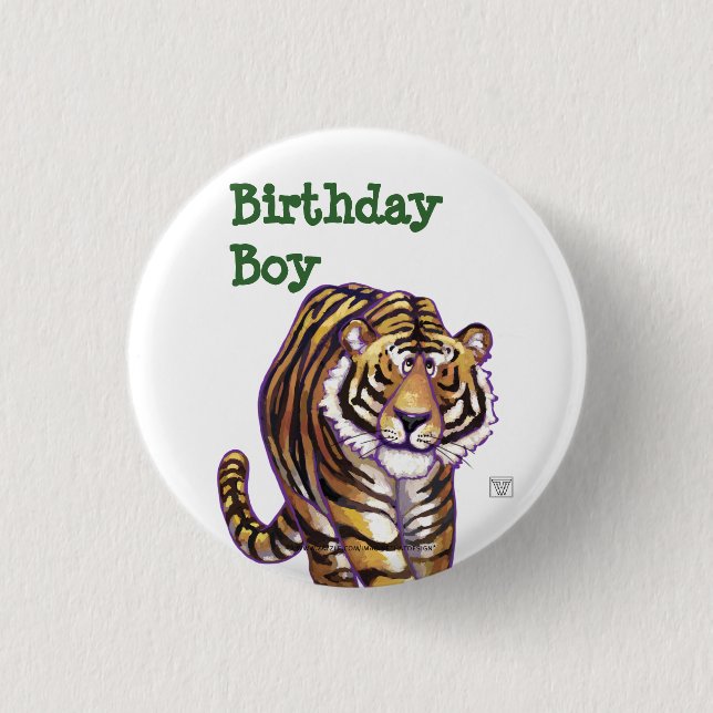 Tiger Party Centre 1 Inch Round Button (Front)