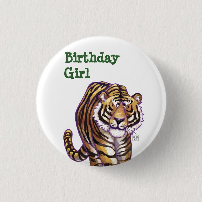 Tiger Party Centre 1 Inch Round Button (Front)