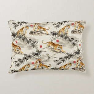 Tiger pattern accent pillow