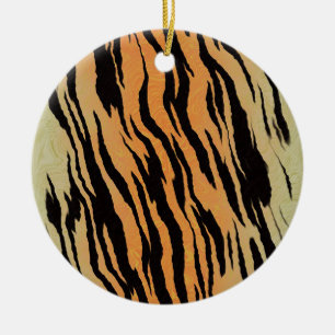 Tiger Pattern Ceramic Ornament