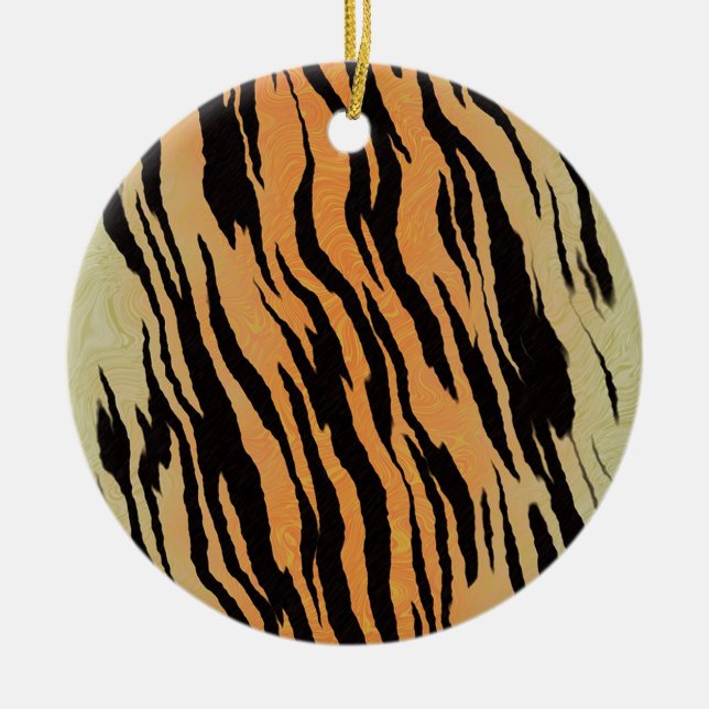 Tiger Pattern Ceramic Ornament (Front)