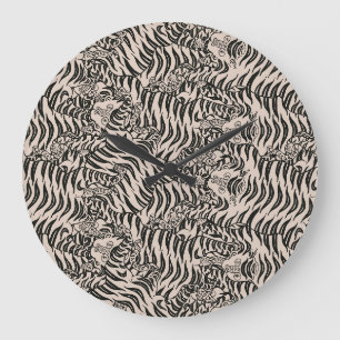 Tiger Pattern Large Clock