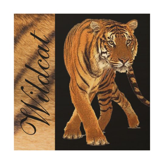 Tiger Pattern Print Black Typography