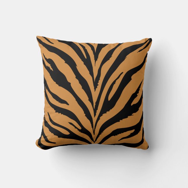Tiger Pattern Throw Pillow (Front)