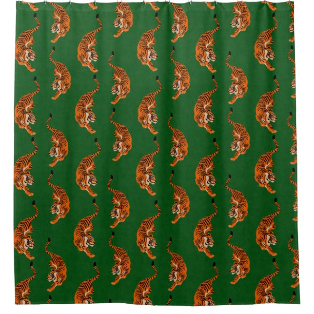 Tiger Pattern with Green Background (Front)