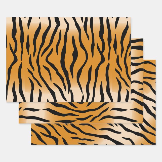 Tiger Pattern Wrapping Paper Sheets (Set)