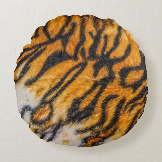 Tiger patterned backgroundpattern, tiger, abstract round pillow (Front)